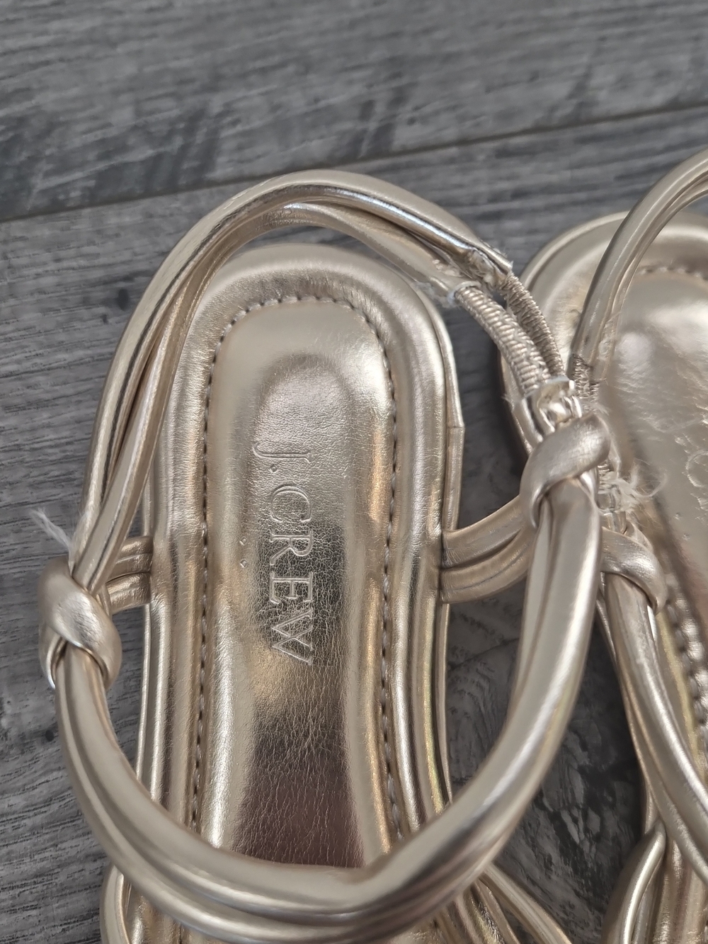 J. Crew Metallic Rose Gold Knotted Strappy Sandals - Picture 4 of 7